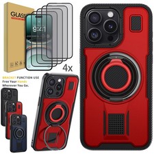 For Apple iPhone 15 Plus/15/15 Pro Max Case Ring Cover / Glass Screen Protector