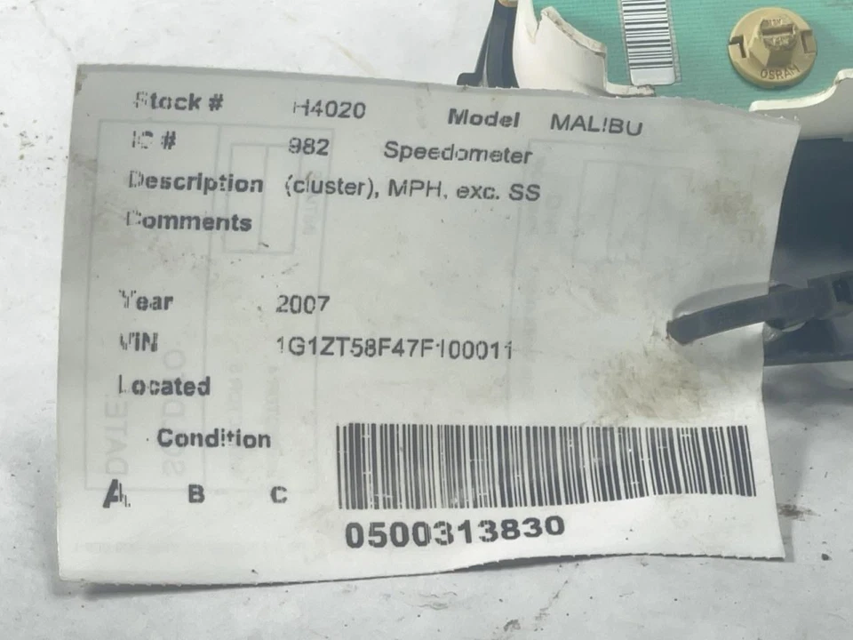 Cuadro de instrumentos velocímetro Chevy Malibu 2004-2008 208 k millas 15234618 Foto 4 de 4