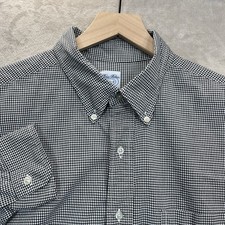 Vintage Brooks Brothers Makers Relaxed Fit Shirt Mens 17.5-3 Gingham Made in USA