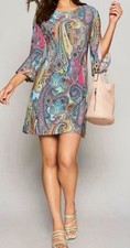 Tommy Hilfiger Jaipur Jersey Paisley Dress Y2K Retro 8 70’s Inspired Bell Sleeve