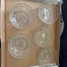 five Clear Iris And Herringbone Jeanette Cereal Bowls. Hard To Find.