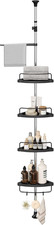 Standing Corner Shower Caddy - 4-Tier Rustproof Adjustable Shower Shelves NEW