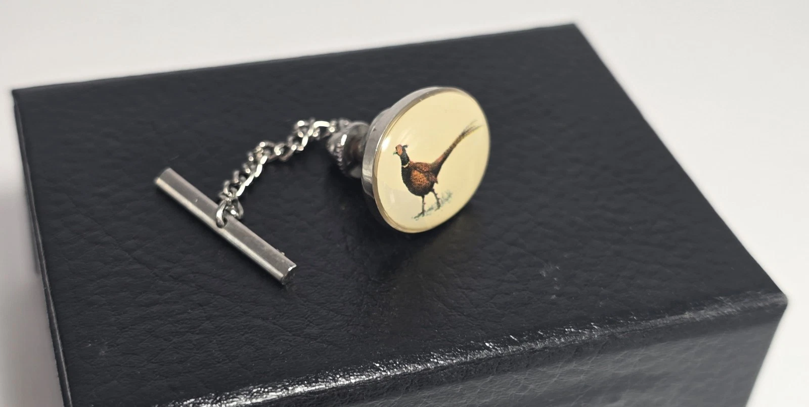 Tie Tac Pheasant Silver Oval Men's Premium Formal Gift - Picture 1 of 4