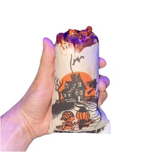 Handmade Halloween Bloody Popcorn inside Vintage Trick Or Treat Bag