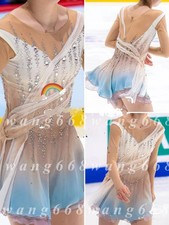 Figure Skating Dress Ice Skating Dress Competition Skating white dyeing