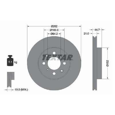 2x Textar Scheibenbremse vorne 45251SK7A10 45251SK7J00 45251SR0A00 26272594