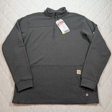 Carhartt FR Flame Resistant Rain Defender Fleece 1/2 Zip Gray Men XLT QJ5012-FRM