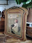 Gorgeous Antique Vintage Art Deco Gesso Picture Art Spring Song Gilt 14x11 Gold — photo 2