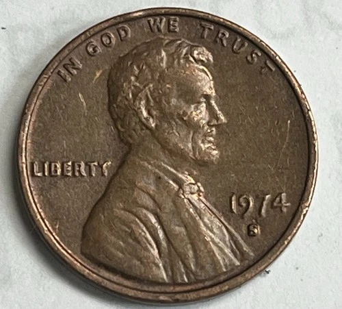 Photo of a 1974-S Lincoln Memorial Cent from an eBay listing that sold on Jul 21, 2026
