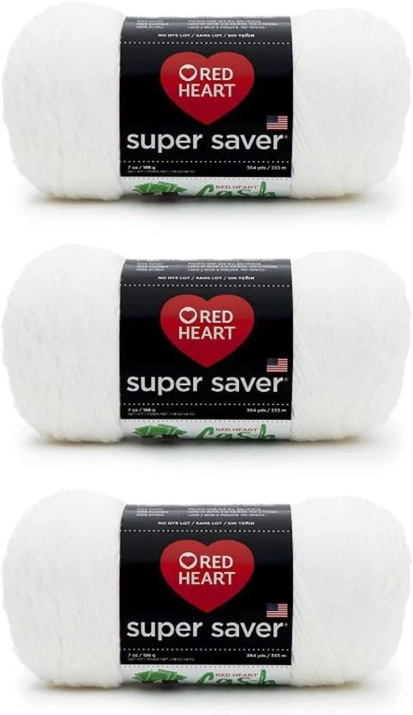 Super Saver Soft White Yarn  3Pack of 198g 7oz  Acrylic  4 Medium Worsted  3 image 1