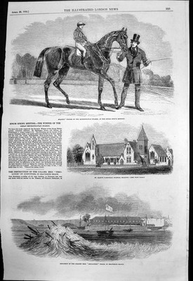 Antiker Druck St Marys Pfarrschule Lesung Explosion Zeche Brig 1852