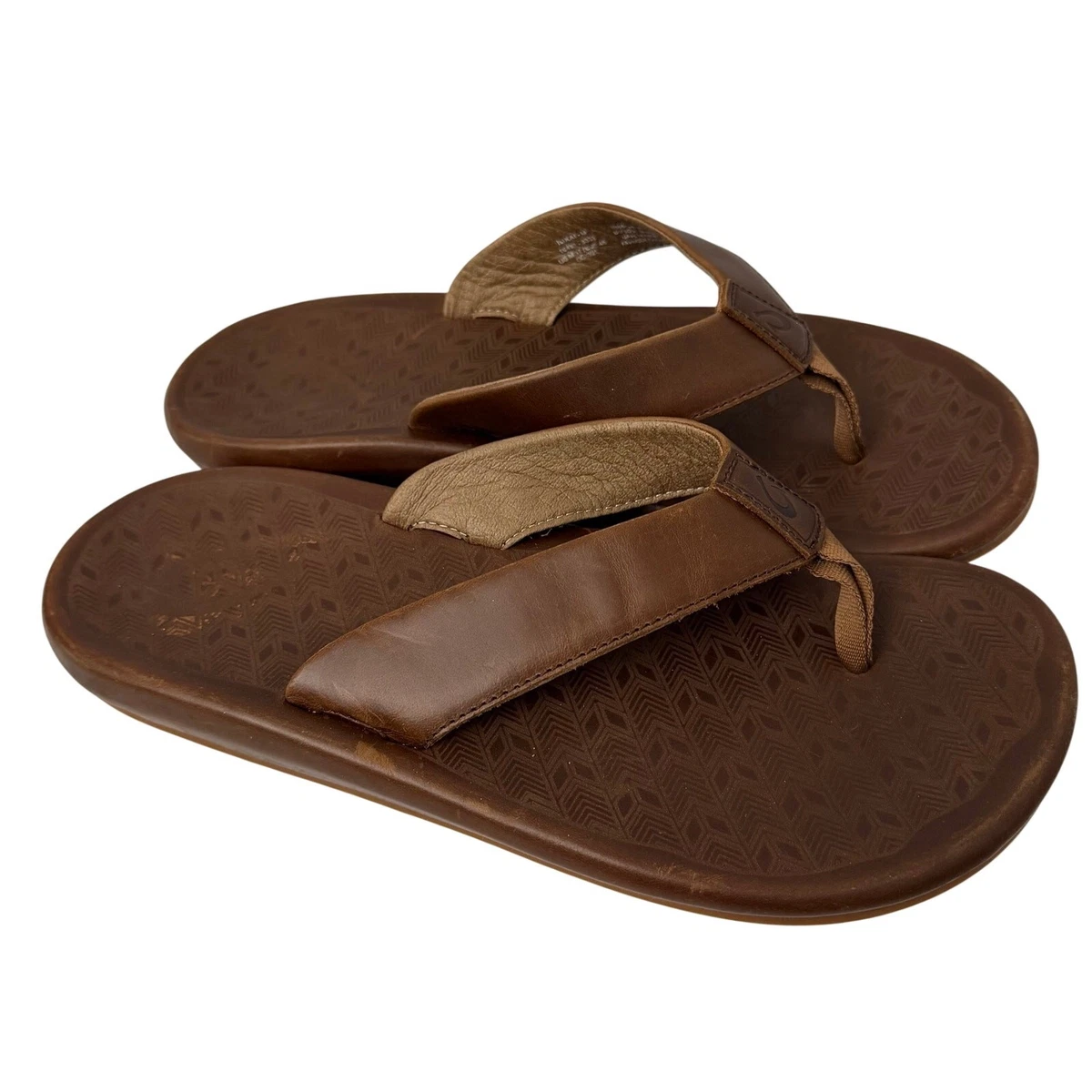 OluKai Kakahi Men\'s Brown Leather Slip On Thong Beach Sandals Sz 12 OluKai Ohana Men main image 4