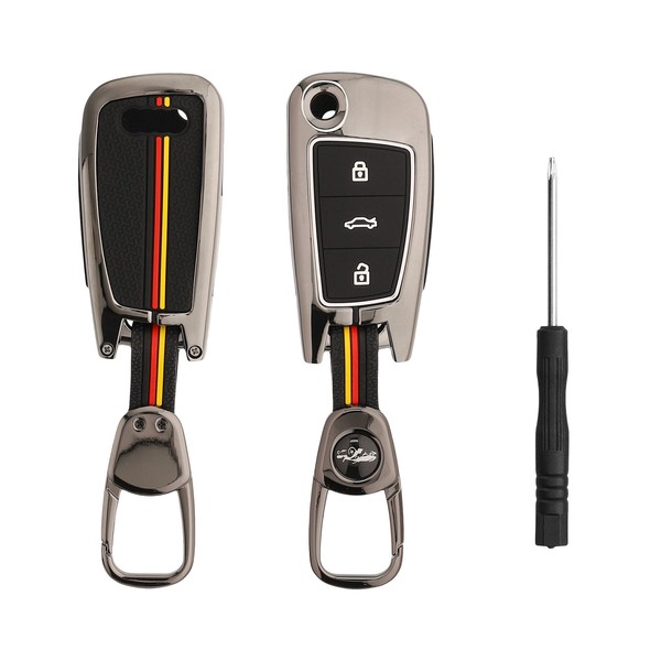 Auto SchlüSselhüLle FüR Audi 3-Tasten KlappschlüSsel Key Tasche ZubehöR-image