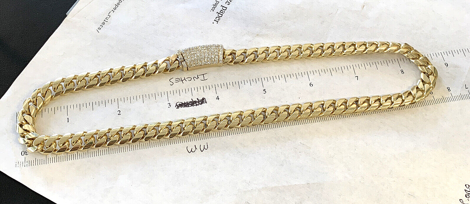 14k Solid Cuban Link Diamond 18" Chain ~ Necklace… - image 12