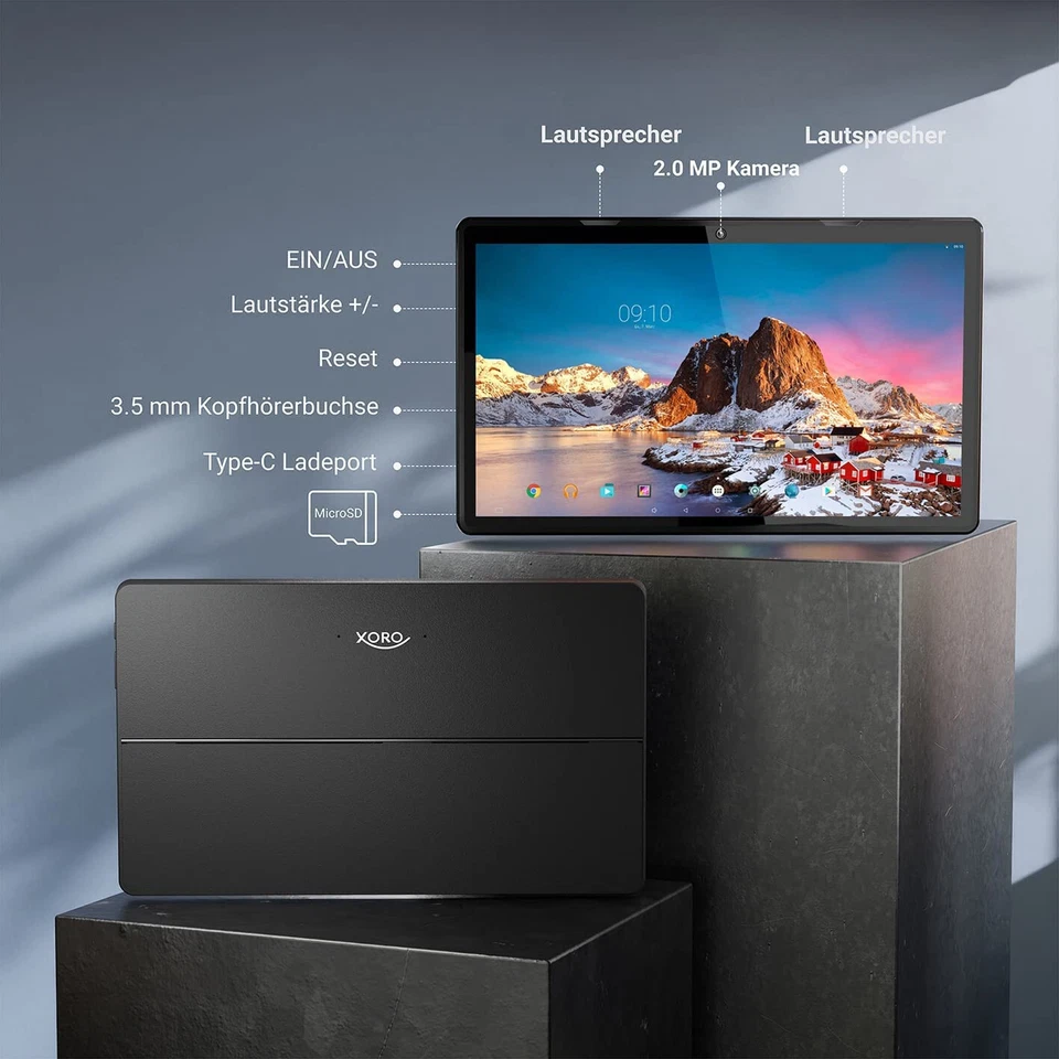 Xoro MegaPAD 1333 Android 10 Tablet-PC 13" Zoll 1.6GHz 4GB/32GB WLAN Bluetooth - Bild 3 von 4