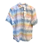 Tommy Bahama Short Sleeve Sand Linen Blend Serape Stripe Lt Havana $118