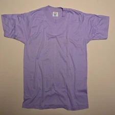 AUTHENTIC VINTAGE 80s Cal Cru Purple Blank Basic Short Sleeve T-Shirt M - 4825