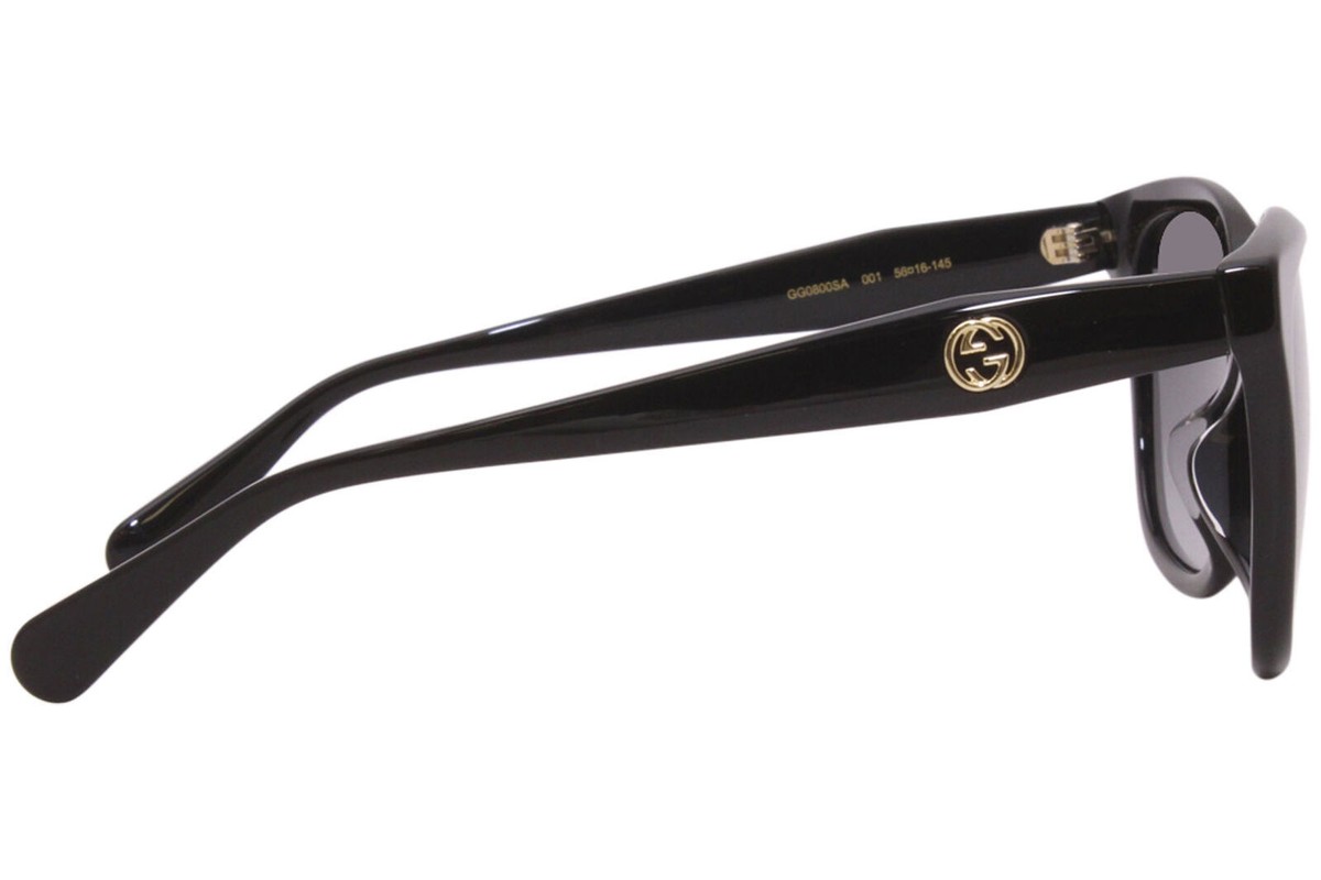 Gucci Black / Grey Gradient 56 mm Ladies Sunglasses GG0800SA 