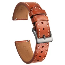 Leather Watch Band for Men Women Soft Italy Top Grain Quick Release Watch Strap