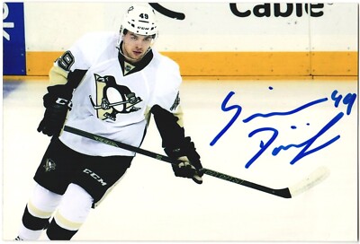 Dominik Simon Autographed 4x6 Color Photo Pittsburgh Penguins #49 A