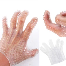 1x Silicone Bathing Glove Men Ribbed Teasing Gloves Bath Glove