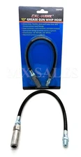 12" FLEXIBLE Grease Gun Hose Nylon Whip w/ Coupler Nozzle Long Extension 