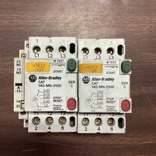 2-ALLEN BRADLEY MANUAL MOTOR STARTER 140-MN-0100 SER C 0.63-1.0A A AMP W/140-A11