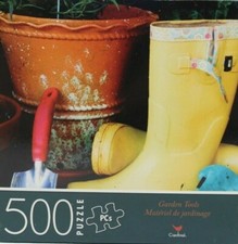 Jigsaw Puzzle 500 Pieces Garden Tools Rainboots 14 X 11 Puzzle Very Hard Small