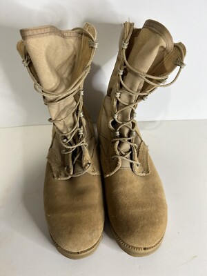 Vibram Gortex Beige Military US Army Flight Combat Boots Men\'s 4.5 R 03-D-0320 Vibram Gortex Beige Military US Army Flight Combat Boots 4.5  main image 2