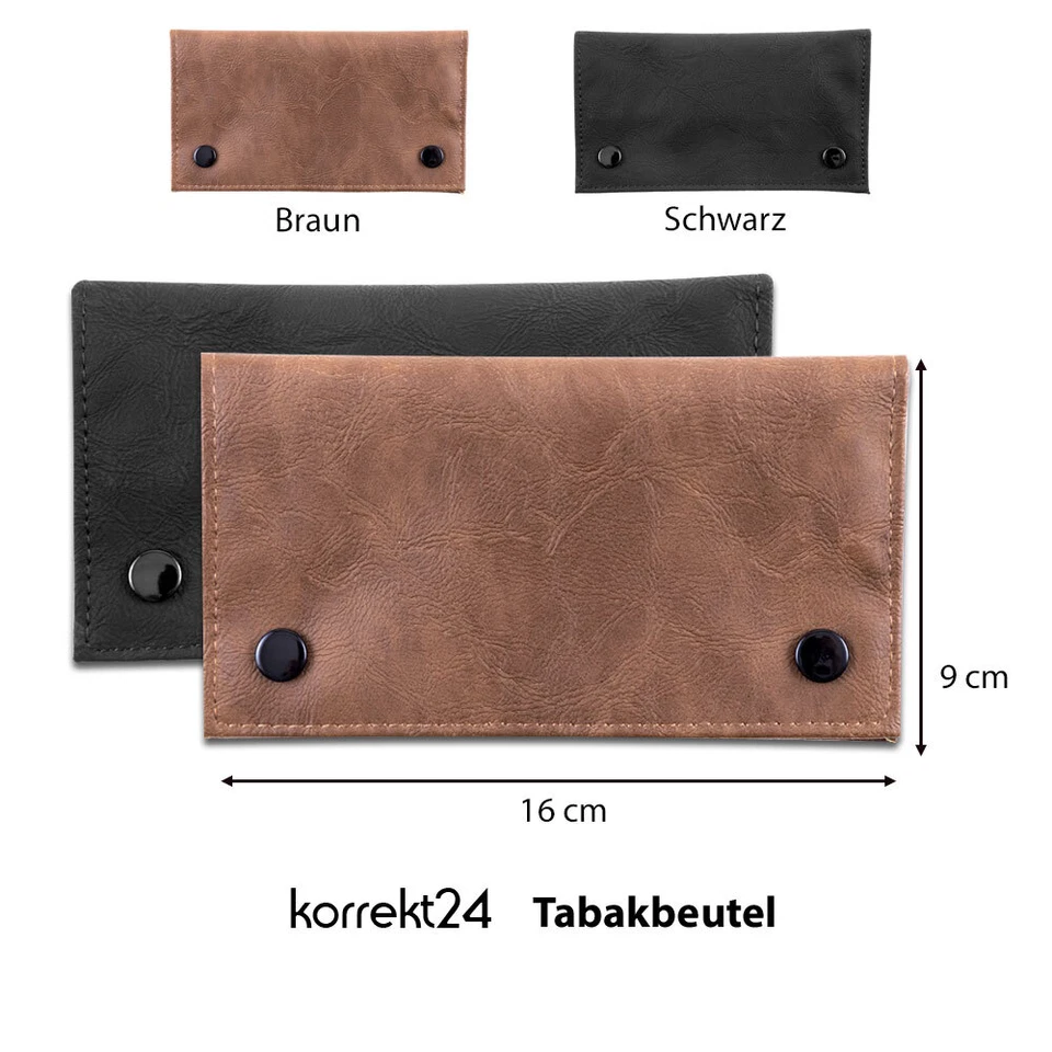Tabaktasche | Schwarz | Braun | Tabakbeutel Drehtabak Feinschnittbeutel - Bild 2 von 3