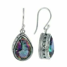 925 Silver Fashion Women Hook Dangle Drop Earrings Cubic Zirconia Jewelry Gifts