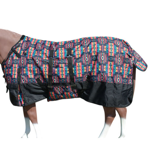 95HI Hilason 600D Winter Waterproof Poly Turnout Horse Blanket Belly Wrap Black - Picture 1 of 40
