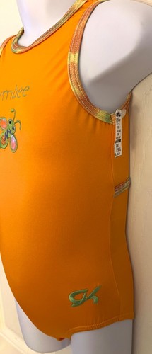 GK "GYMBEE" KIND X-SMALL ORANGE FOLIENBORTE BIENE GYMNASTIK TANZ TANK TRIKOT XS - Bild 5 von 15