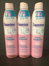 Coppertone Water Babies SPF50 Sunscreen Lotion Spray 9.5ozs 3 Bottles