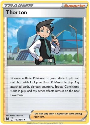 thorton pokemon card Pokmon TCG Trainer Playset The item may be similar but not exactly the same as the image (e.g Thorton [Reverse Holo] #167 Prices