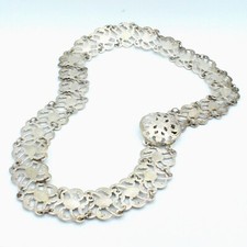 Antique Peranakan Straits Aceh Silver Wedding Belt Crown Motif 37