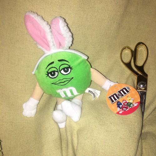 RARE COLLECTIBLE GREEN GIRL M&M Easter Bunny Decor Rabbit Ears Gift PLUSH 10” eBay