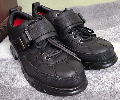 Polo Ralph Lauren Leather Low Cut Ankle Boot Shoe w/Buckles Kingsdown Size 10D POLO RALPH LAUREN Mens Black Lug Sole Buckle Accent Oslo  main image 4