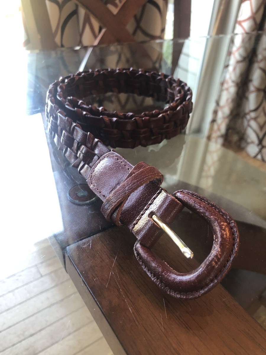Brown Genuine Leather Braided Belt size Medium Men main image 4