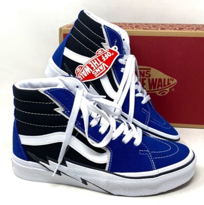 VANS Sk8-Hi Bolt Blue Black Women's Size Suede Canvas Skate