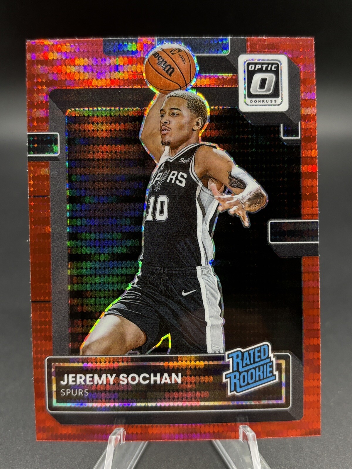 2022-23 Panini Donruss Optic RED PULSAR #236 Jeremy Sochan RC San Antonio Spurs