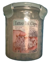 700 Pcs Ink Cups Clear Plastic Cups Tattoo Supplies, Small