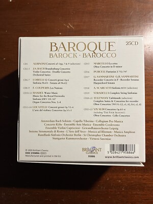 Baroque Brilliant Classics 24 CD Set (MISSING 1 CD) Bach Handel