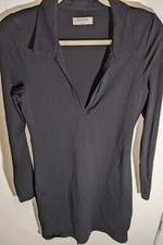 Babaton Contour Polo Dress Black V Neck Size Large Collared Aritzia Lined