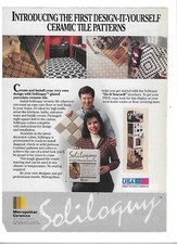 1987 Metropolitan Ceramics Soliloquy Floor Tile Vantage Cigarettes Vintage Ads