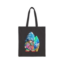 Image of Gnome Surfer Beach Summer Everyday Reusable Double Sided Cotton Canvas Tote Bag