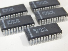  5 PIECES NAT 74F181PC 4-BIT ARITHMETIC LOGIC UNIT 24 PIN DIP - LOT OF 5 IC'S