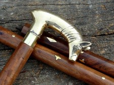 36'' Vintage Brass Handle Victorian Wooden Walking Stick Canes Antique Designer