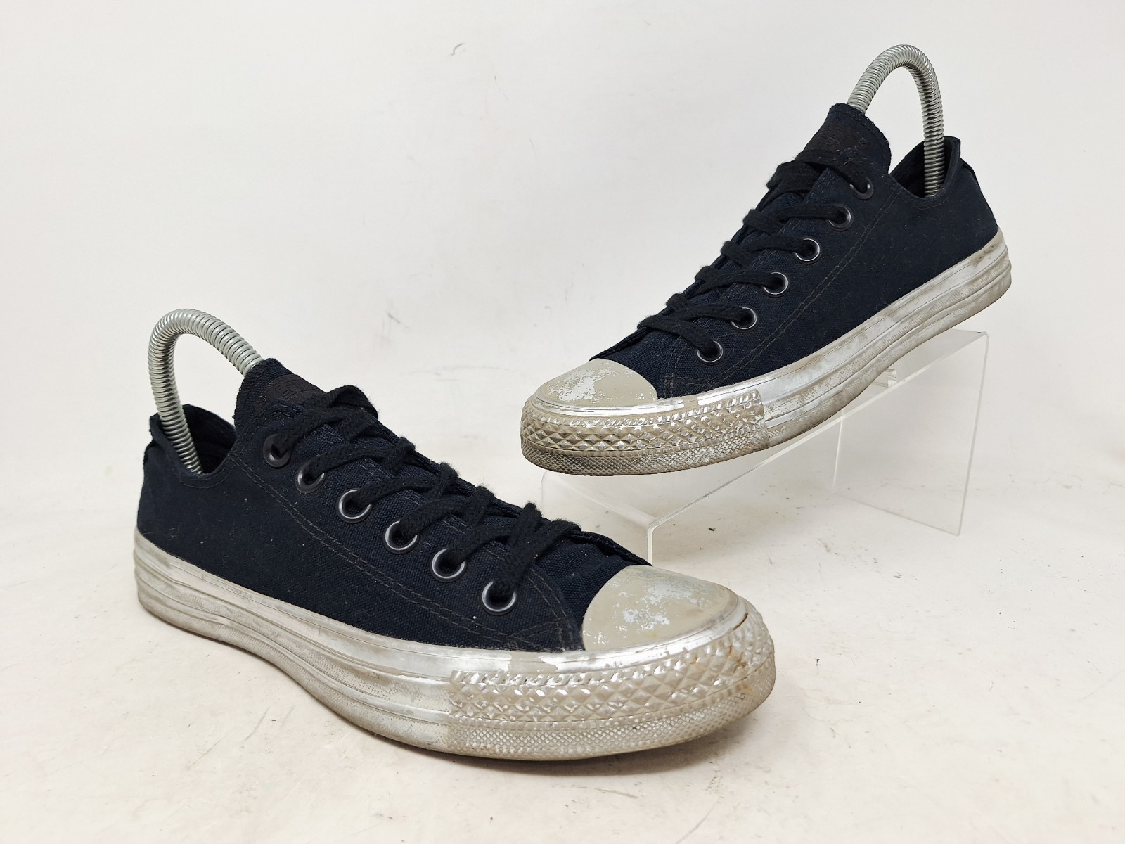 Converse All Star CTAS OX Shiny Silver Black Sneaker Men 5 / Women 7