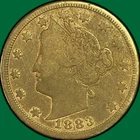 1883 Racketeer Nickel Gold Plated Liberty Head V Nickel Very Good VG Coin #41322